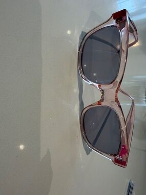Christopher Kane Pink Transparent Frame Sunglasses with Gray Lenses